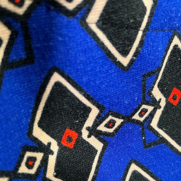 GB Girls Blue Geometric A Line Dress Size 10 • Short Sleeve Flare - Picture 6 of 6